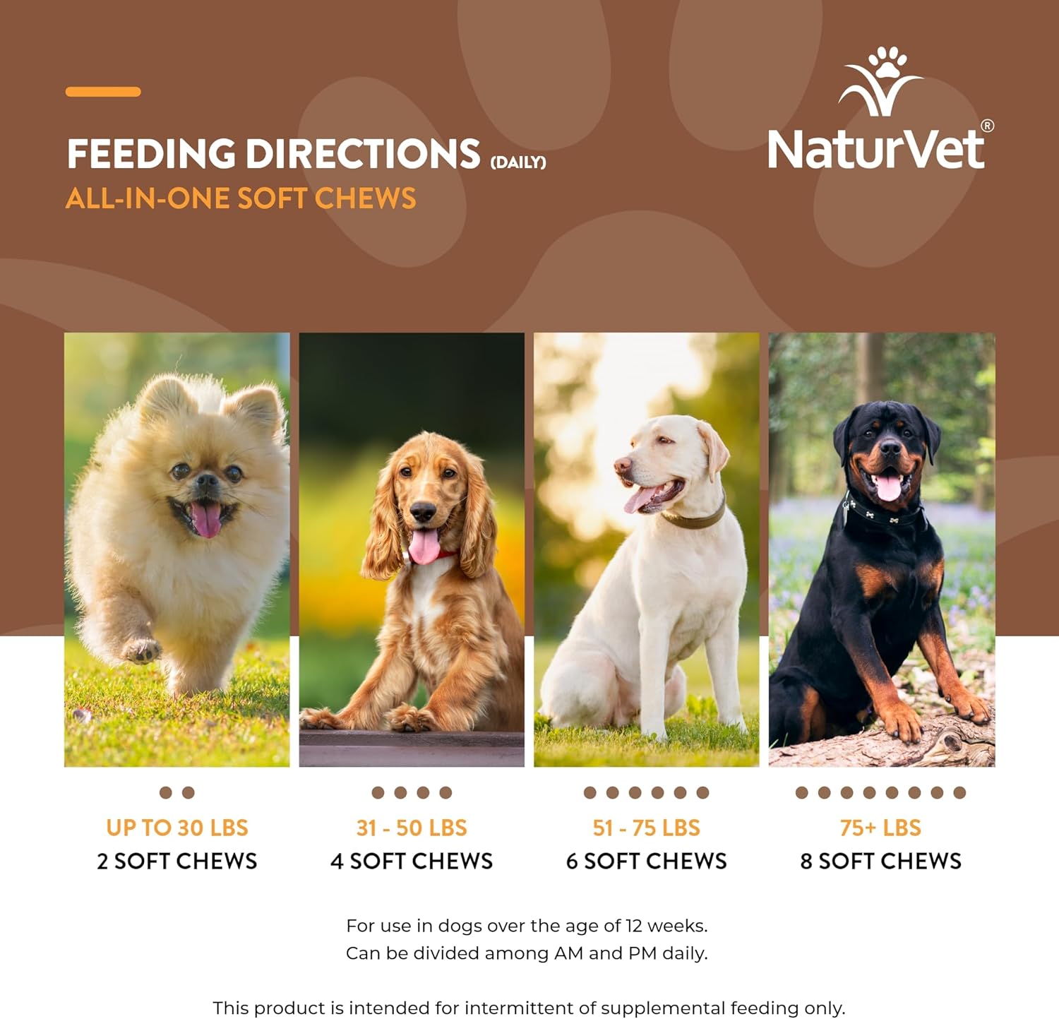 NaturVet Dog Supplement for Joint Support, Digestion, Skin & Coat Care - Multivitamins with Omega-3, 6, 9 - 240 Soft Chews
