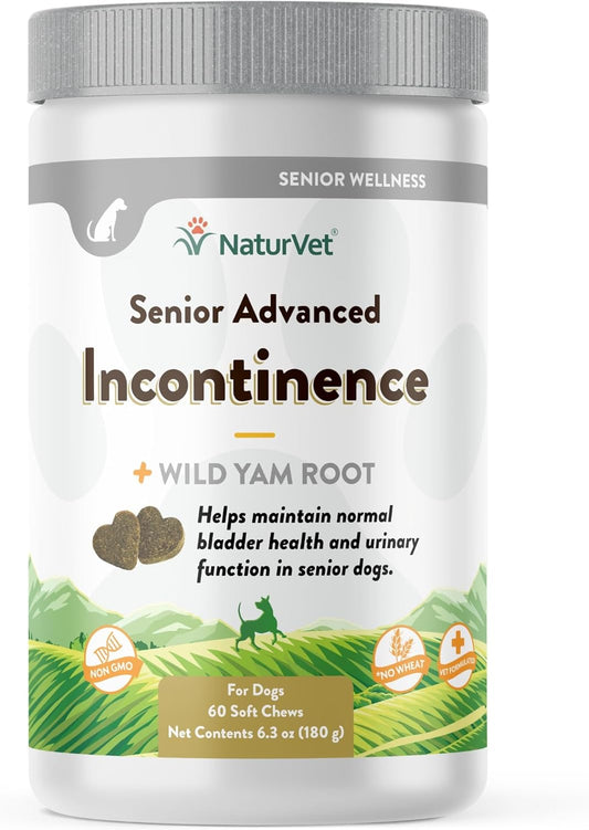 NaturVet Senior Dog Supplement for Bladder Control - Botanical Blend - 60 Soft Chews