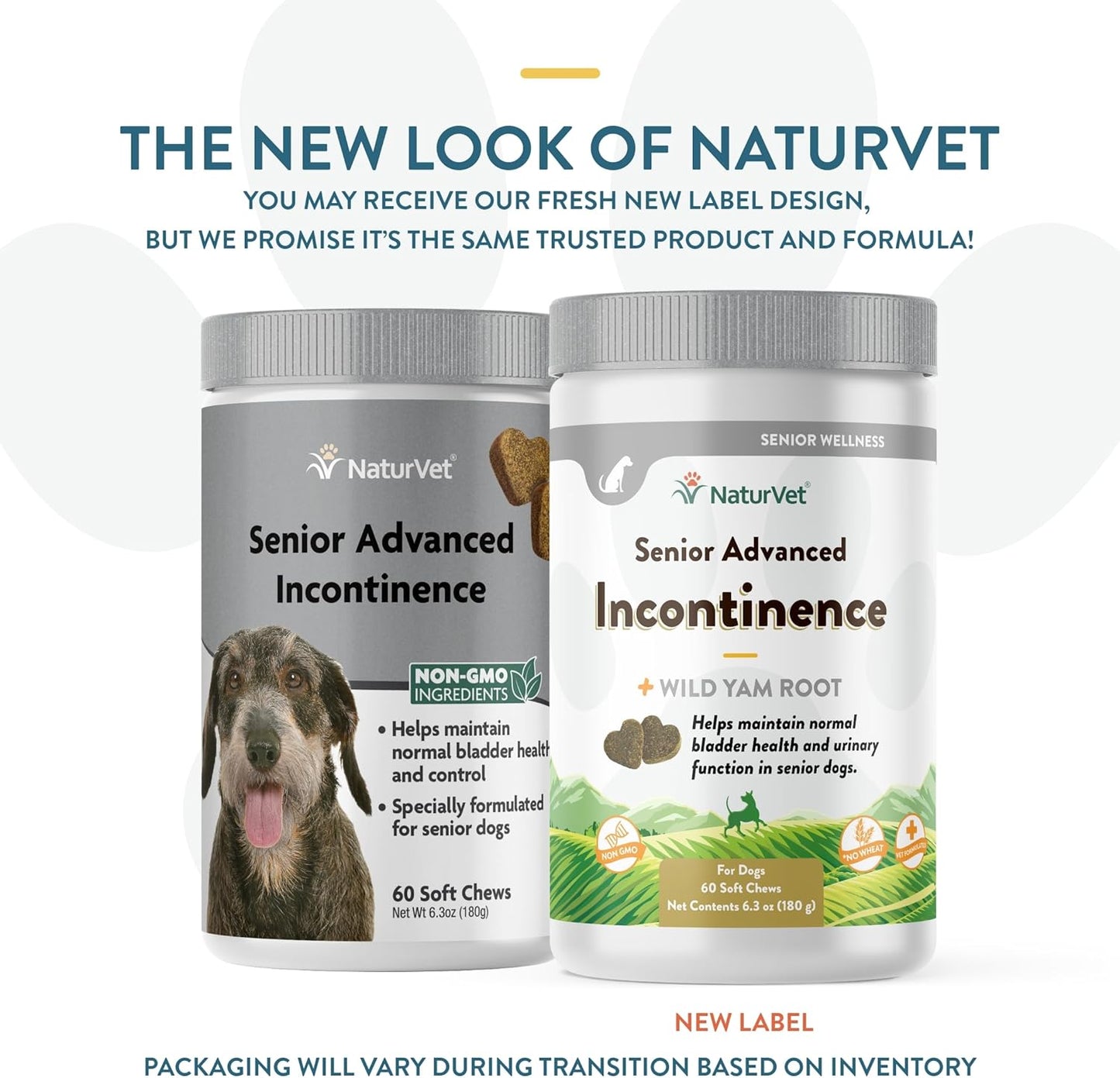 NaturVet Senior Dog Supplement for Bladder Control - Botanical Blend - 60 Soft Chews