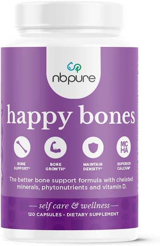 nbpure Happy Bones: Enhanced Bone Support Supplement - 120 Capsules