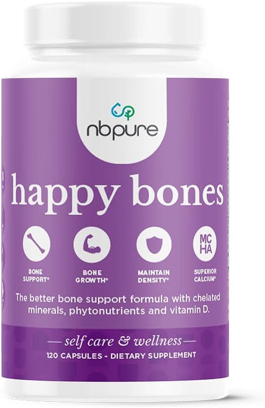 nbpure Happy Bones: Enhanced Bone Support Supplement - 120 Capsules