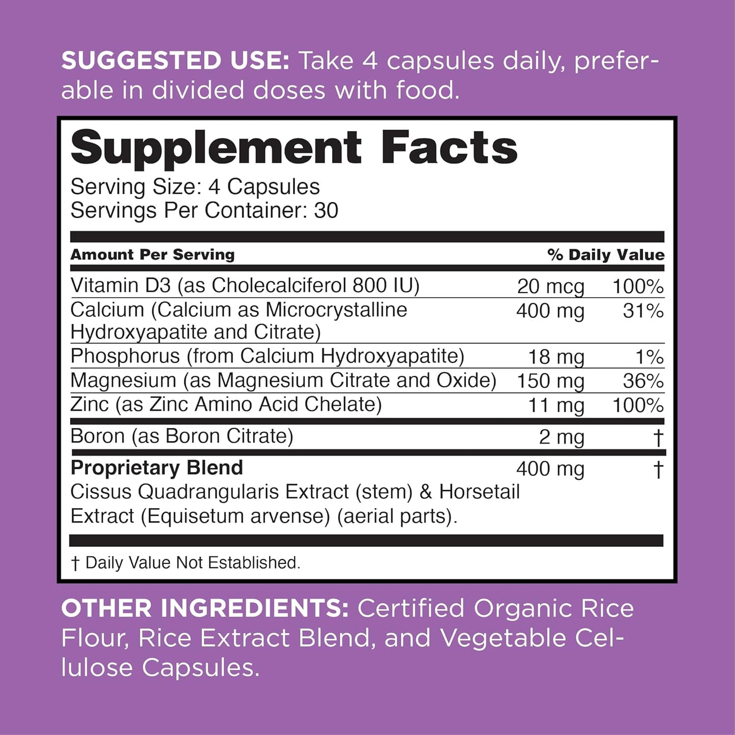 nbpure Happy Bones: Enhanced Bone Support Supplement - 120 Capsules