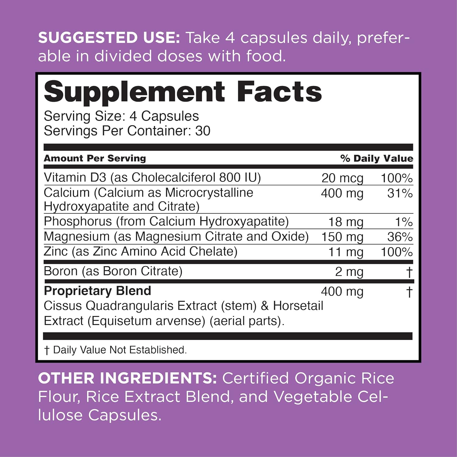nbpure Happy Bones: Enhanced Bone Support Supplement - 120 Capsules