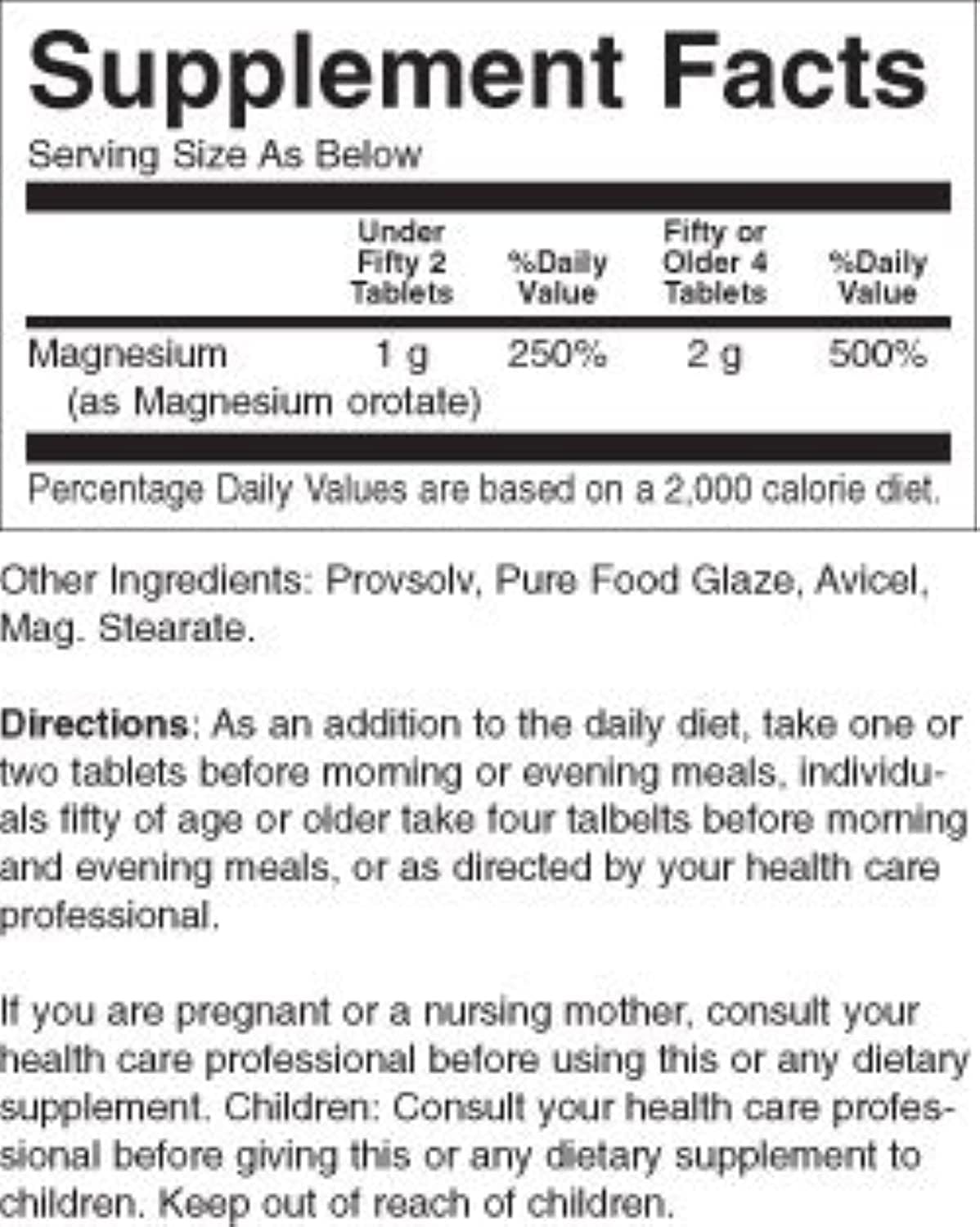 NCI Advanced Research Magnesium Orotate Tablets by Dr. Hans Nieper - 500 Mg, 200 Count