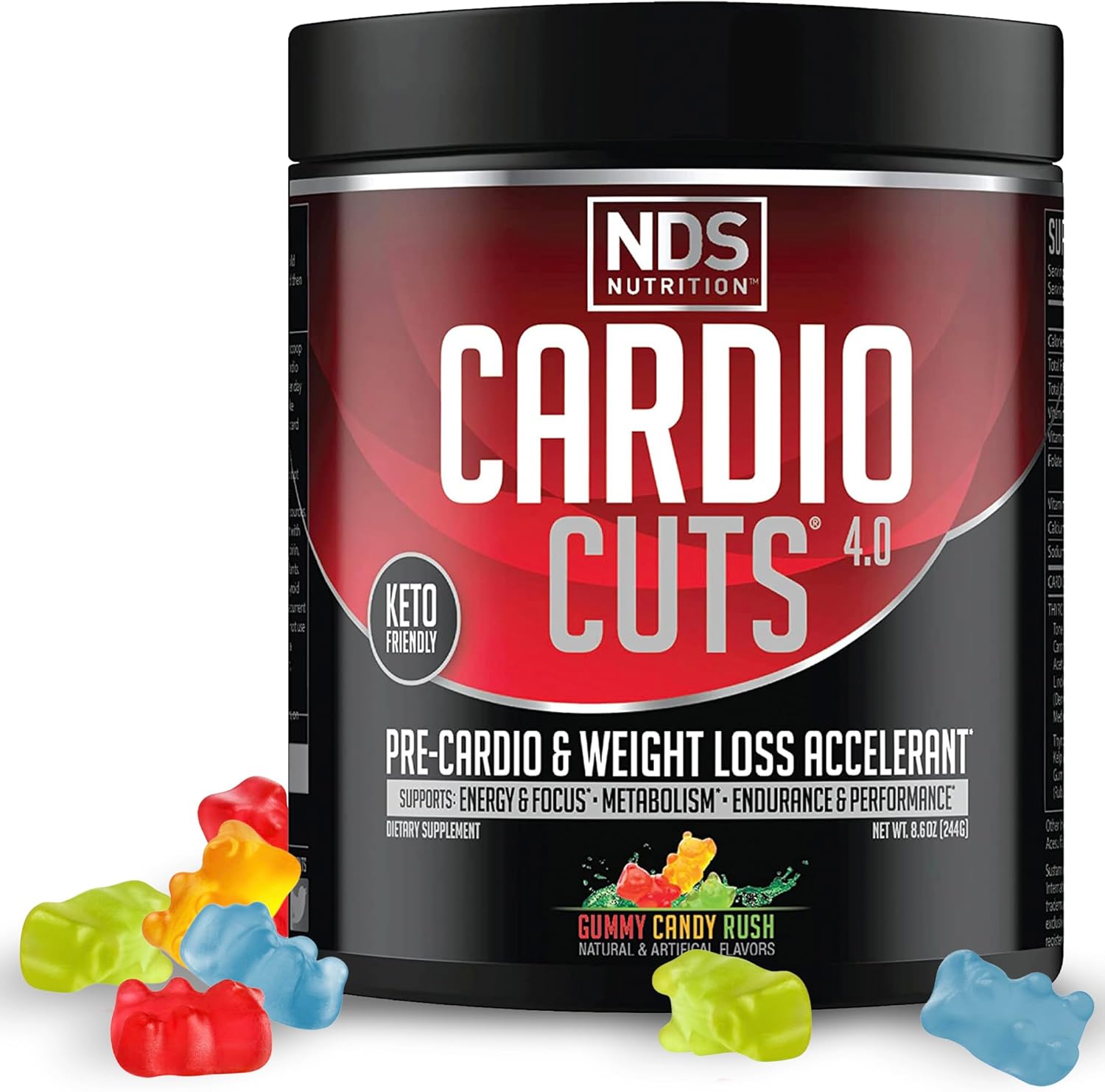NDS Nutrition Cardio Cuts 4.0 Gummy Candy Rush - 20 Servings, Energy & Endurance Supplement