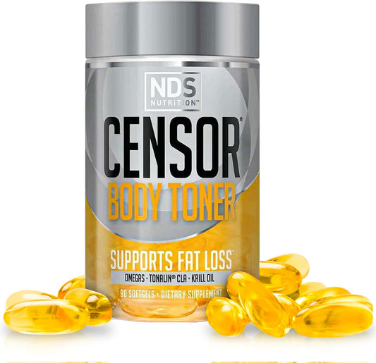 NDS Nutrition Fat Loss and Body Toner Supplement - CLA, Fish Oil, Safflower, Omega 3-6-9 Blend - 90 Softgels for Energy and Health