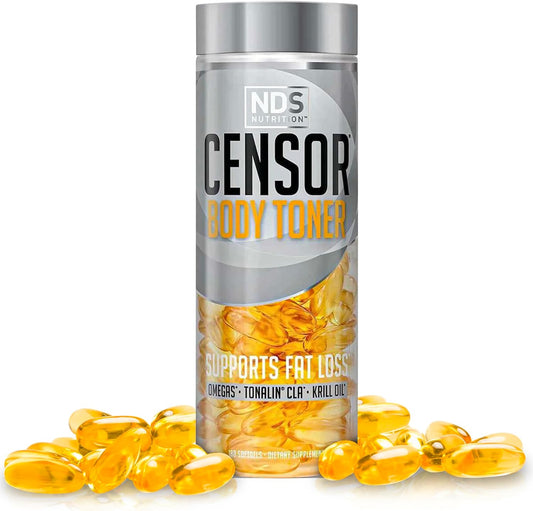NDS Nutrition Fat Loss and Body Toner Supplement - CLA, Fish Oil, Safflower, Omega 3-6-9 Blend - 180 Softgels - Boost Energy, Metabolism, Health
