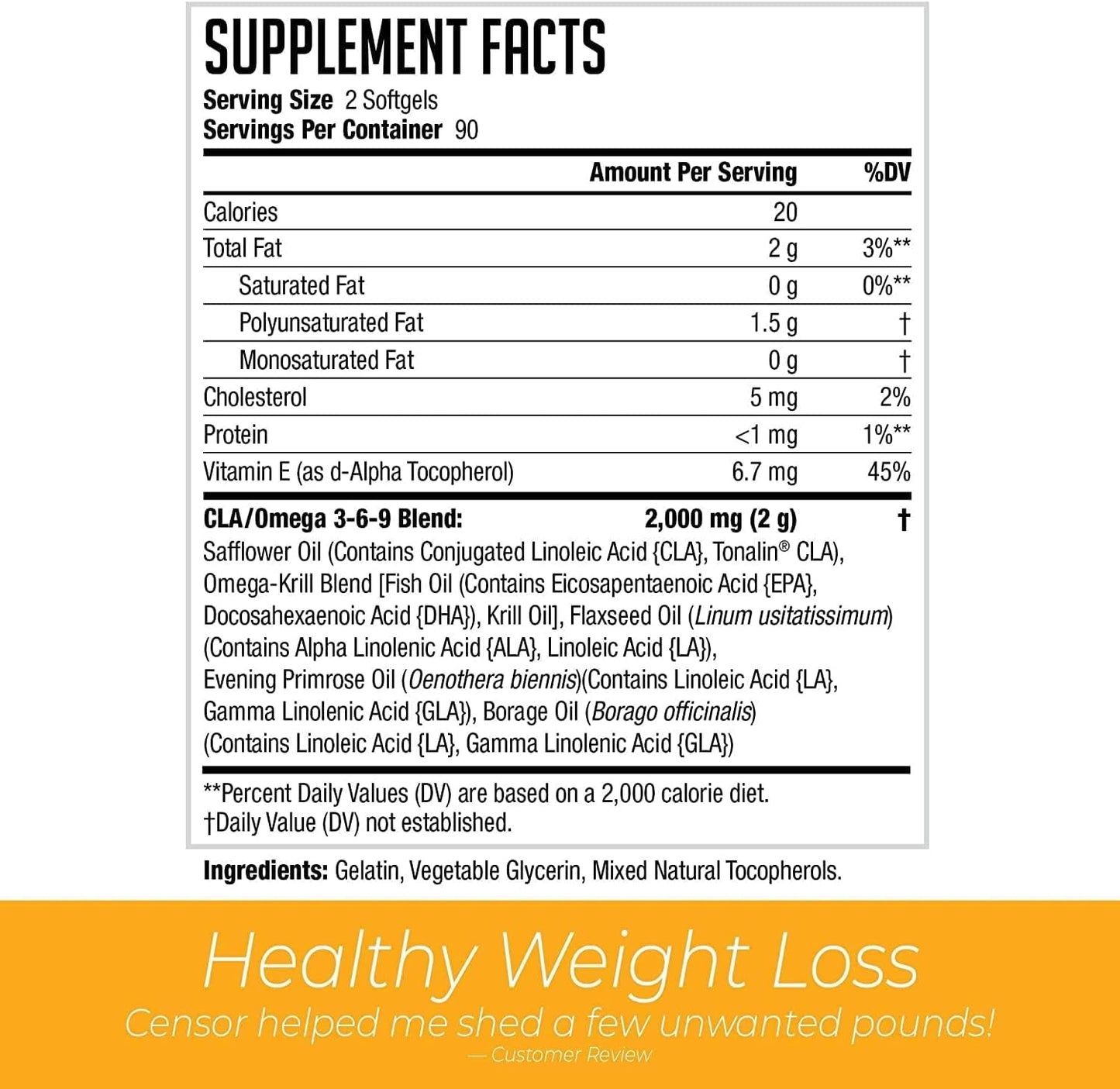 NDS Nutrition Fat Loss and Body Toner Supplement - CLA, Fish Oil, Safflower, Omega 3-6-9 Blend - 90 Softgels for Energy and Health