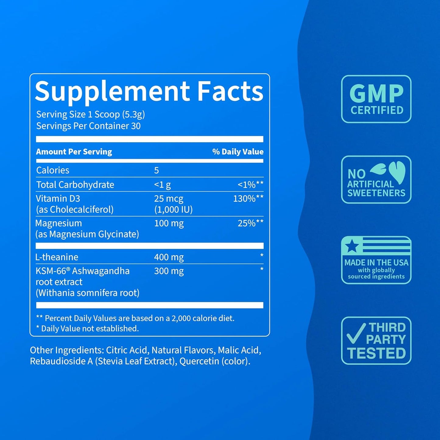 Nello Supercalm Lemon Lime Drink Mix with L Theanine, Ksm-66 Ashwagandha, Magnesium Glycinate, Vitamin D 3 - 30 Servings, Relaxation & Focus Supplements