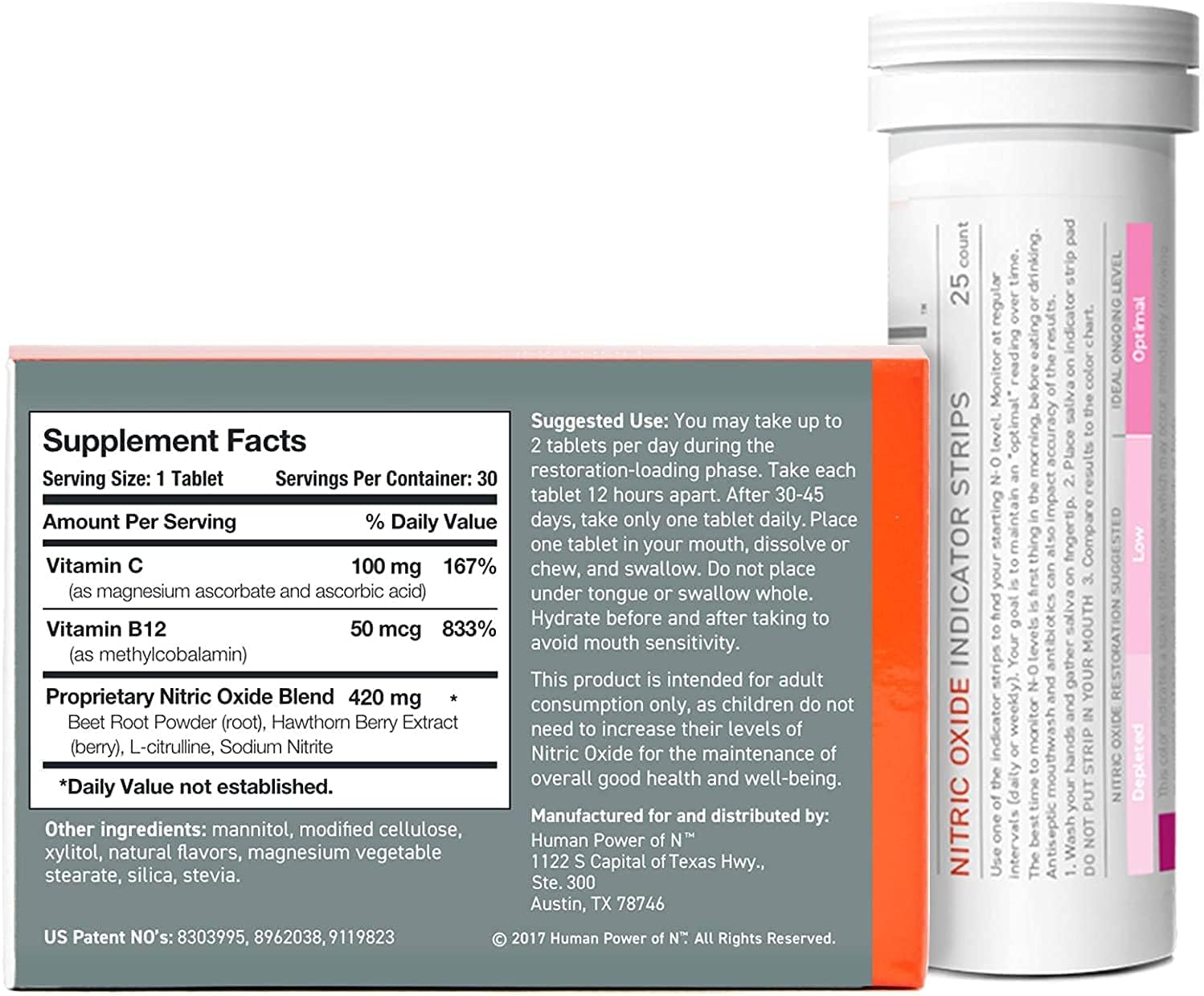 Neo40 Daily Nitric Oxide Support Supplement with Indicator Strips for Monitoring