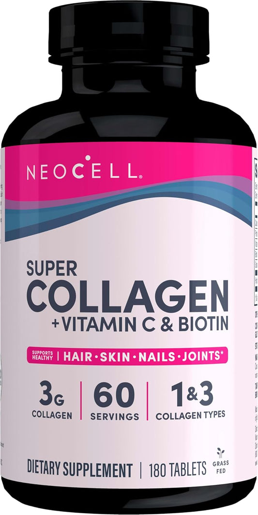 NeoCell Super Collagen Tablet with Vitamin C, Biotin, and Antioxidants for Skin, Hair, and Nails - 180 Count