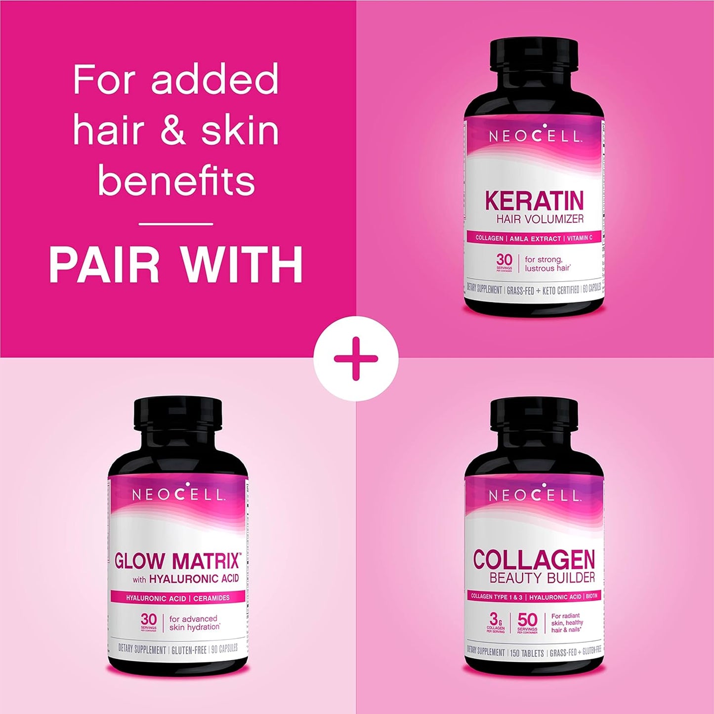 NeoCell Super Collagen Tablets with Vitamin C, Biotin, and Antioxidants - 270 Count Bottle for Skin, Hair, and Nails Support