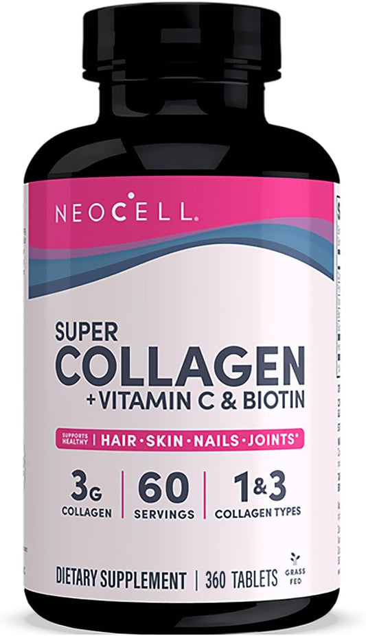 NeoCell Super Collagen with Vitamin C, 360 Tablets, Supports Skin, Hair, Nails, Includes Antioxidants