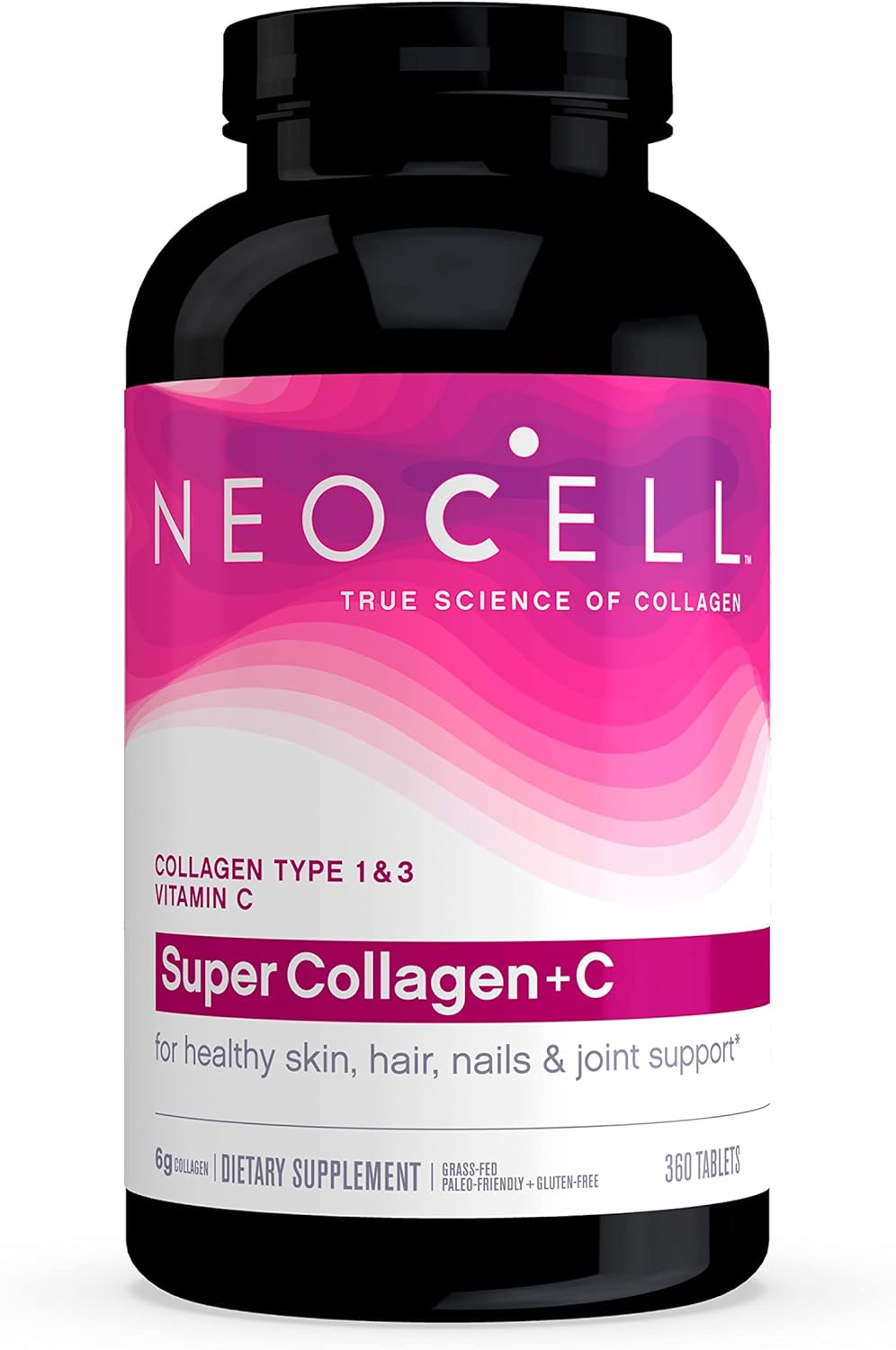 NeoCell Super Collagen with Vitamin C, 360 Tablets, Supports Skin, Hair, Nails, Includes Antioxidants