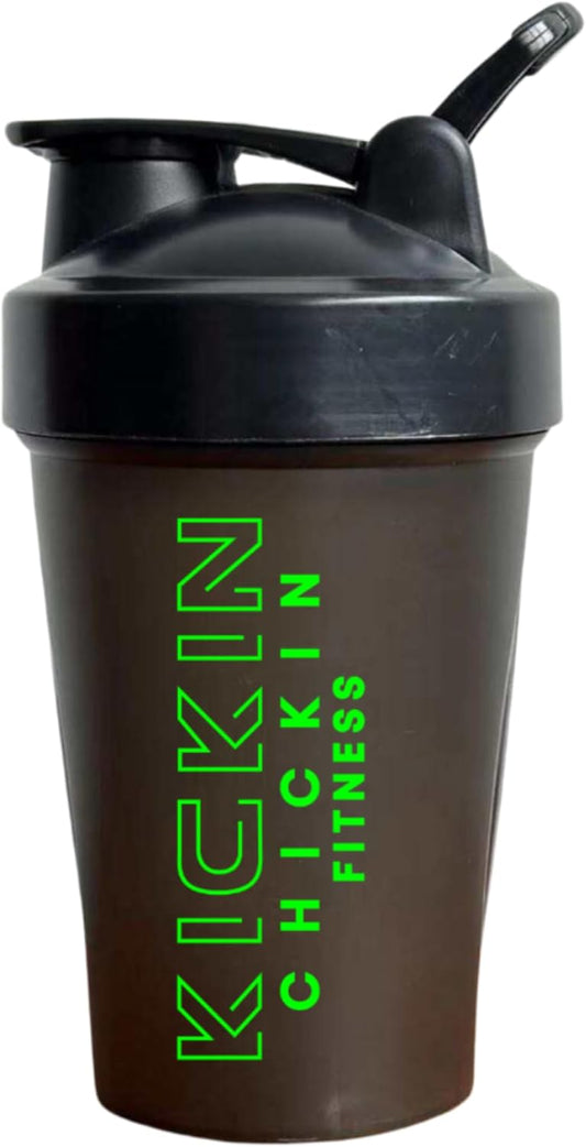 Neon Lime/Midnight Kickin' Chickin' 12oz Shaker Bottle Mixer for Pre and Post Workout