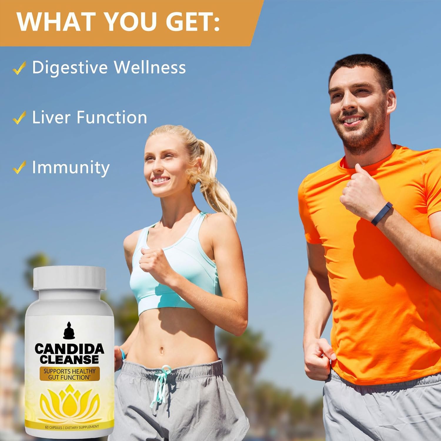 Neonomicon Candida Cleanse - Probiotic & Herbal Gut Support Supplement for Men & Women - 60 Capsules