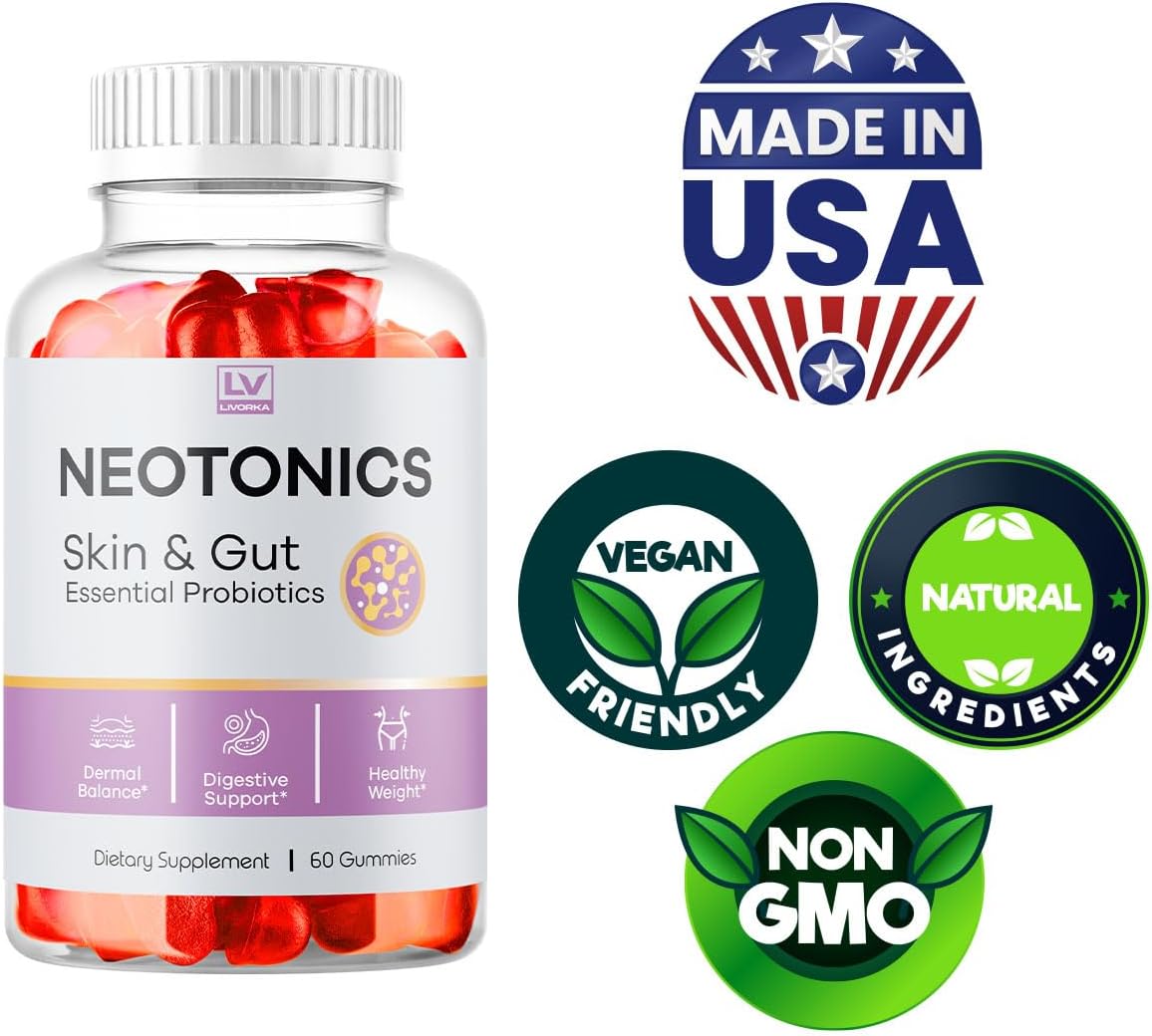 Neotonics Skin and Gut Gummies 5-Pack - Essential Probiotics for Skin and Gut Health - 300 Gummies for 5 Months - Reviews