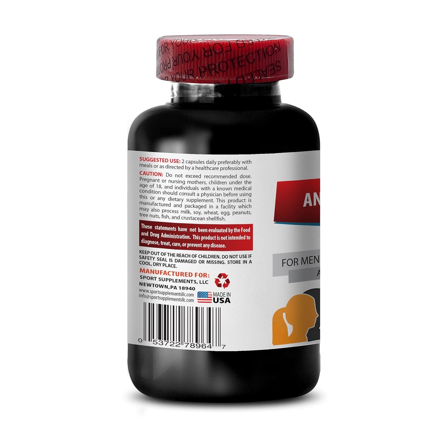 Nettle Root Extract Powder Anti Gray Hair Supplement with Folic Acid, Biotin, and Saw Palmetto - 60 Capsules