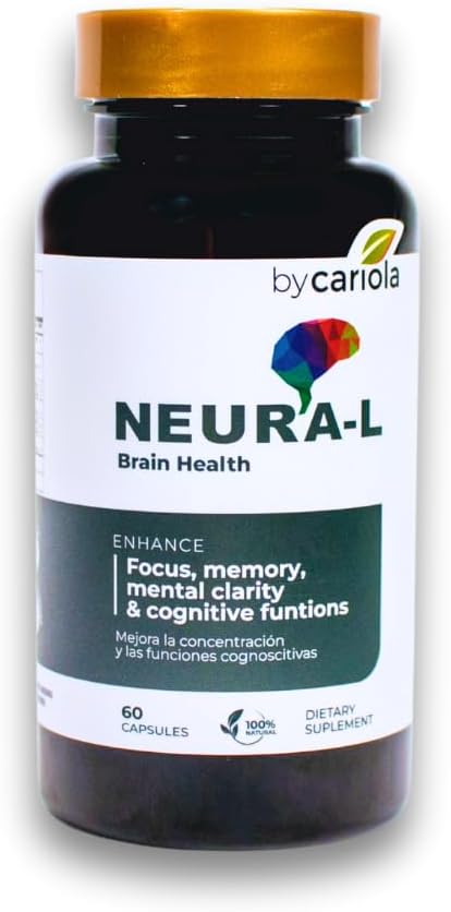 Neural-L Natural Brain Support Supplement 60 Caps - Boost Memory and Concentration with Ashwagandha, L-Tyrosine, and L-Theanine Formula