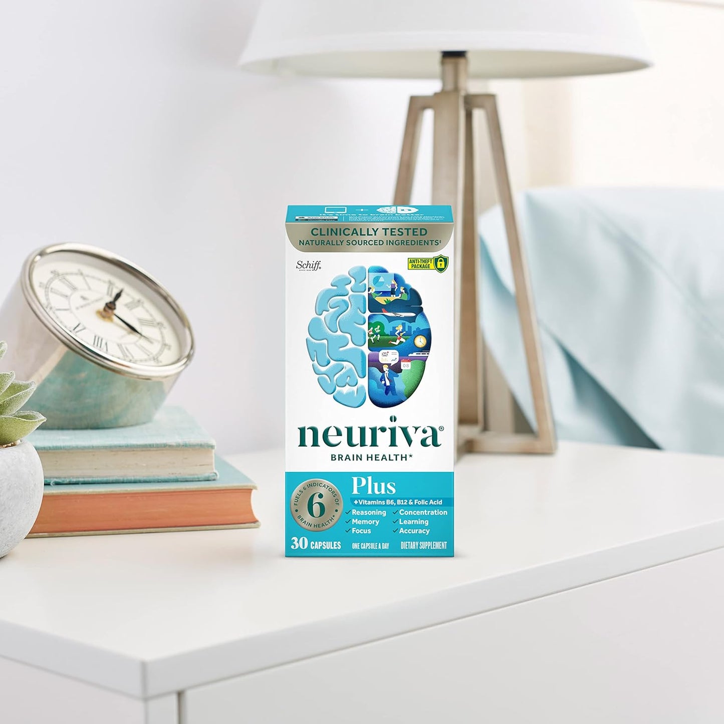 NEURIVA Plus Brain Supplement: Clinically Tested Nootropics for Memory, Focus, and Cognitive Enhancement - 30 Capsules