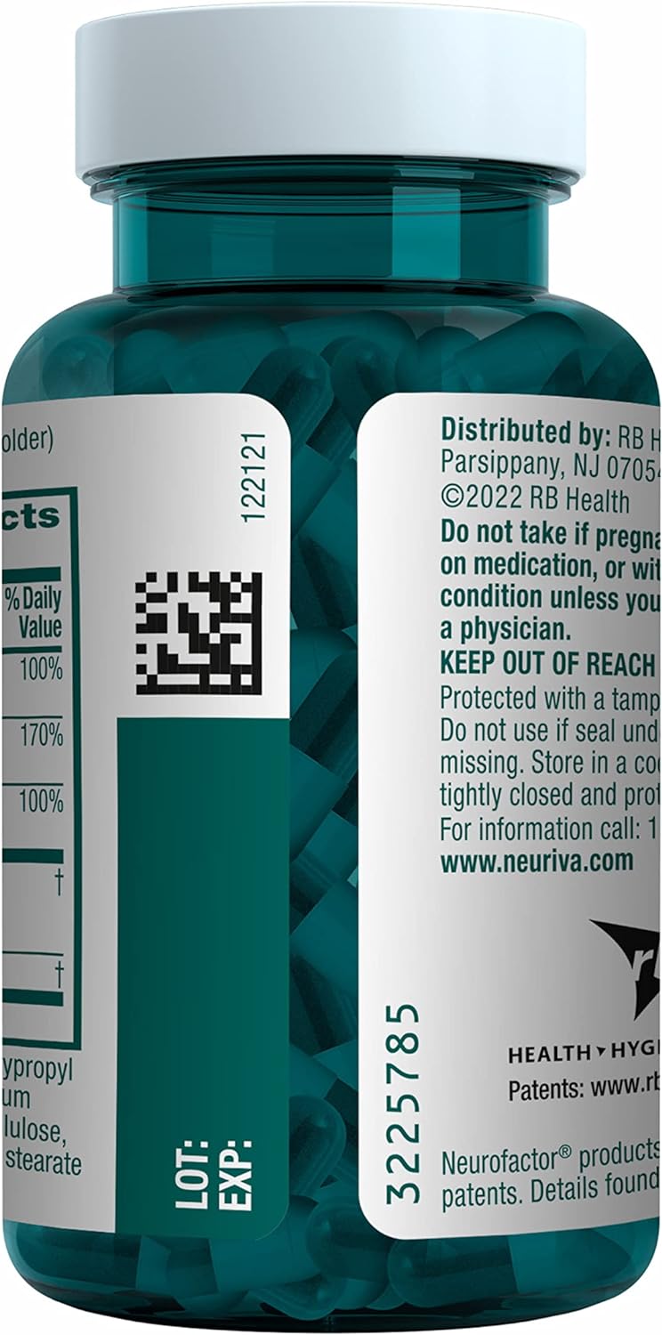 NEURIVA Plus Brain Supplement: Clinically Tested Nootropics for Memory, Focus, and Cognitive Enhancement - 30 Capsules