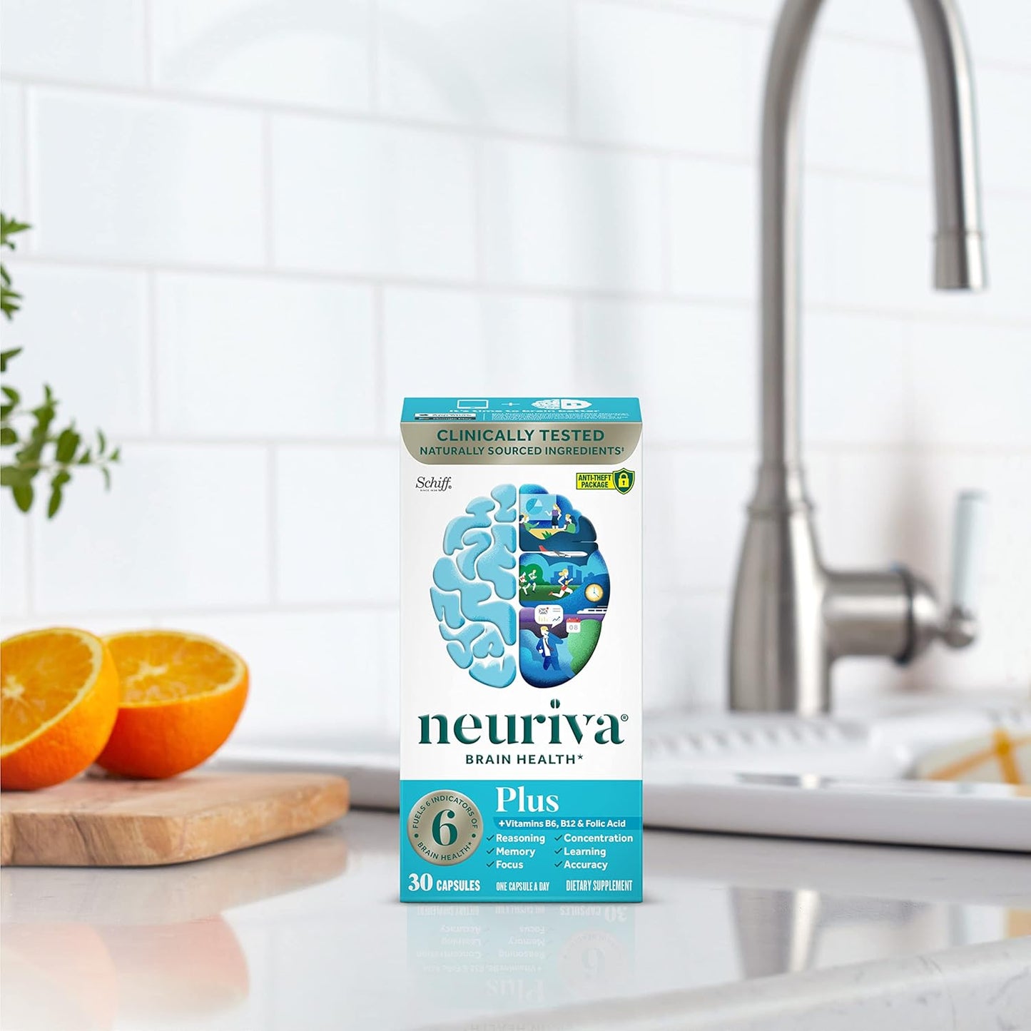 NEURIVA Plus Brain Supplement: Clinically Tested Nootropics for Memory, Focus, and Cognitive Enhancement - 30 Capsules