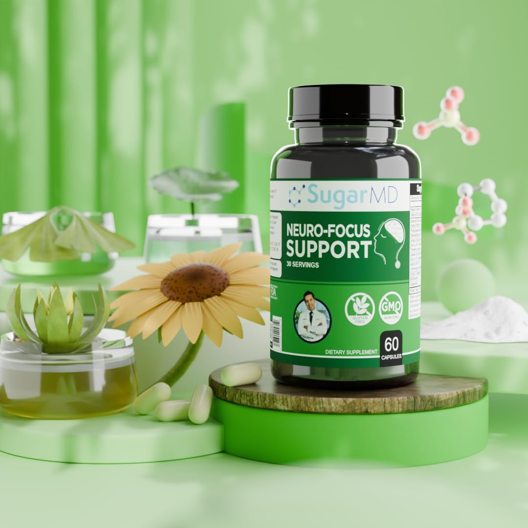 Neuro-Focus Support: Memory & Clarity Brain Health Supplement - Bacopa, Ginkgo, Bioperine - Cognitive Support - Non-GMO, Gluten-Free - 60 Capsules