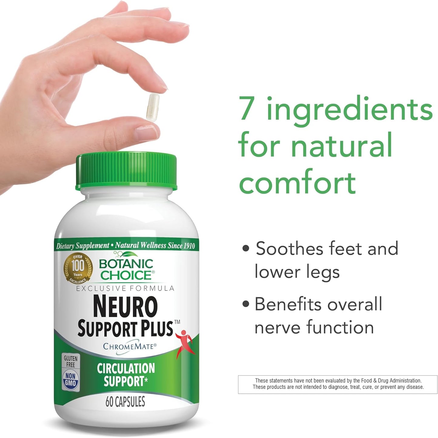Neuro Support Plus Capsules with Alpha Lipoic Acid and B Vitamins for Nerve and Circulation Support - Gluten Free - 60 Count