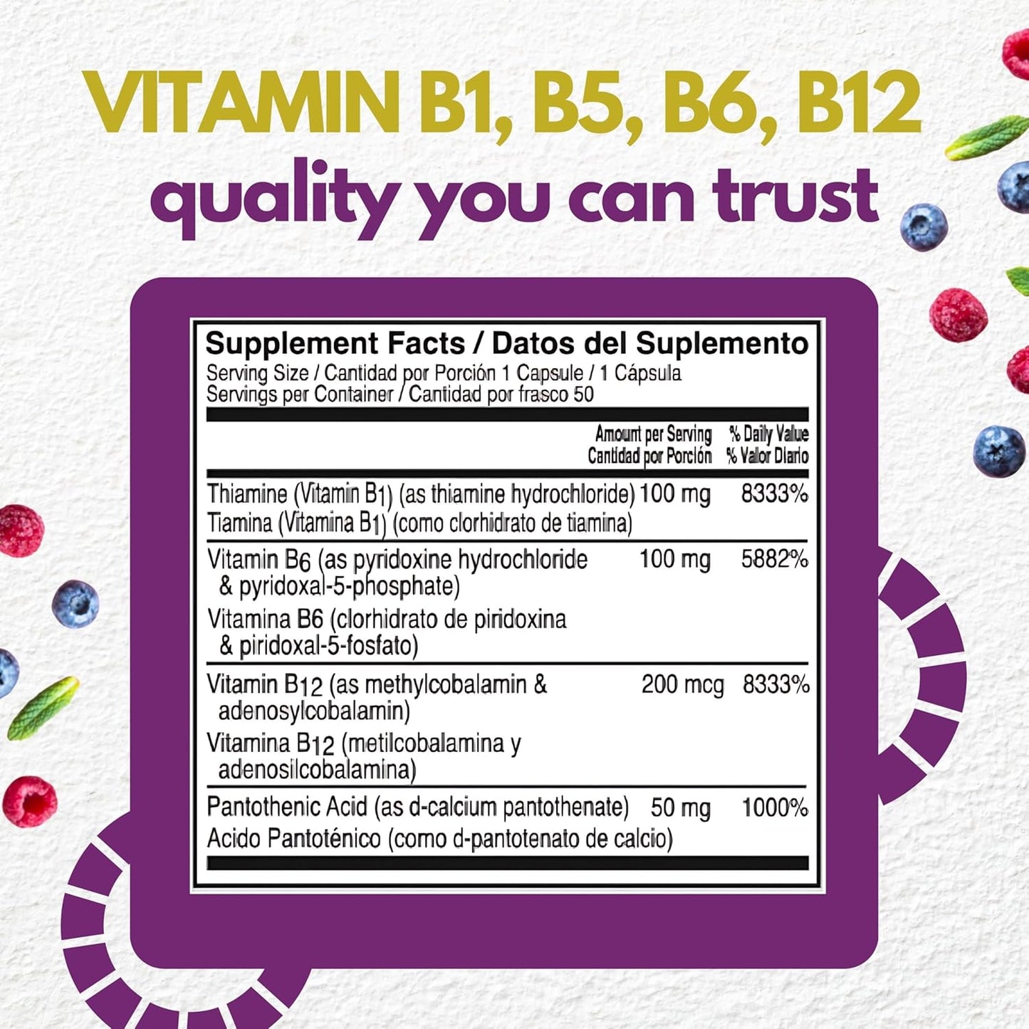 Neurobion Classic Formula B12 Methylcobalamin Dietary Supplement - 50 Capsules, Optimized Formula