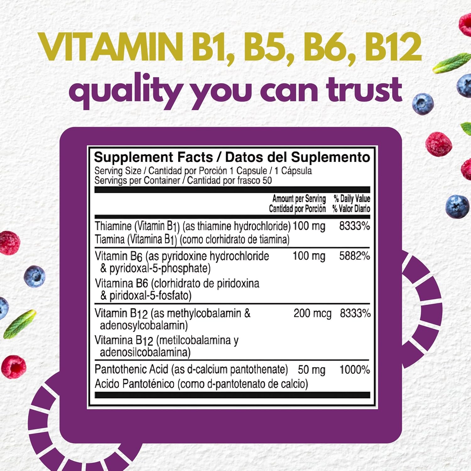 Neurobion Classic Formula B12 Methylcobalamin Dietary Supplement - 50 Capsules, Optimized Formula