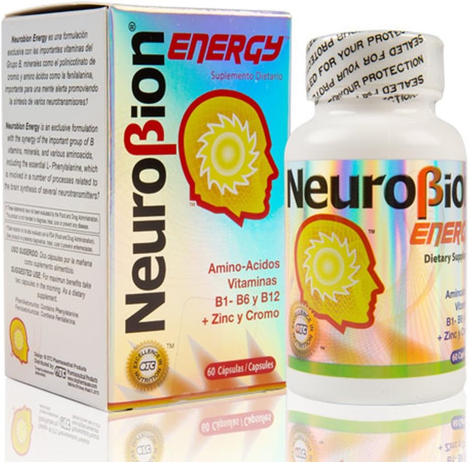 Neurobion Energy and High Potency Dietary Supplement with Amino Acids, Vitamins B1-B6, B12, and Zinc