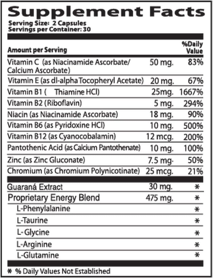Neurobion Energy and High Potency Dietary Supplement with Amino Acids, Vitamins B1-B6, B12, and Zinc