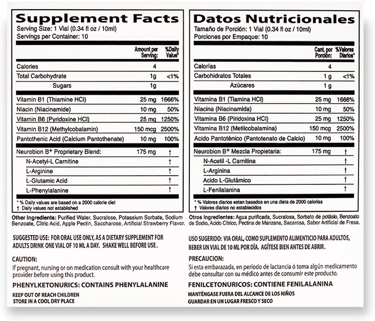 Neurobion Plus Liquid B Complex Supplement - 10 Vials