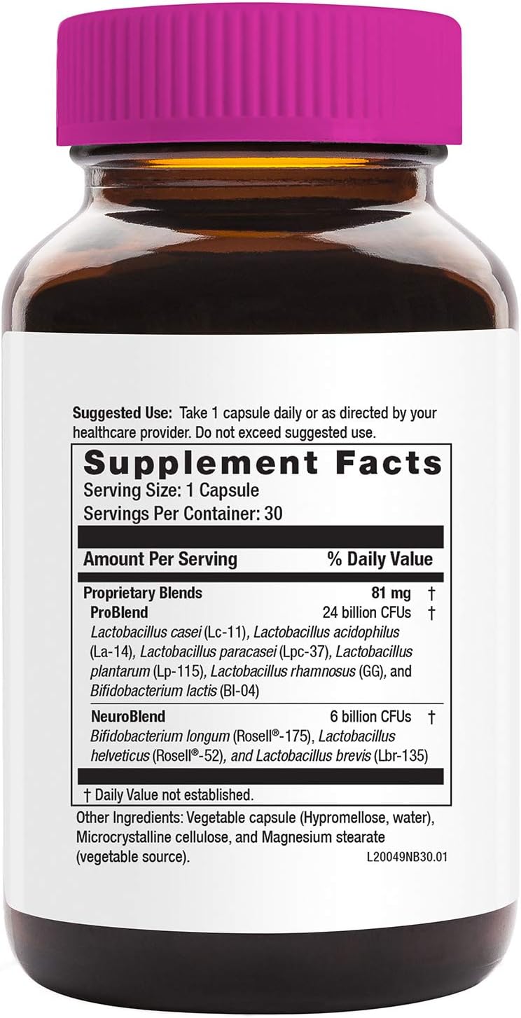 NeuroBiota Mood Support Probiotic Supplement - Promotes Digestive Health, Immune Support, and Healthy GABA Activity - Nourish Gut-Brain Axis - 30 Capsules