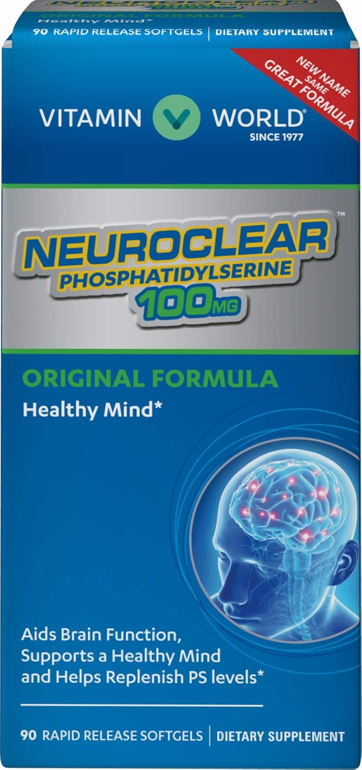 NeuroClear™ Phosphatidylserine 100mg Softgels - Brain Support for Mental Focus, Gluten Free, Rapid-Release Formula