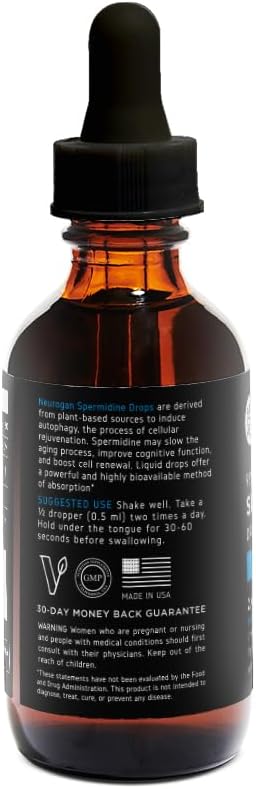 Neurogan 2400mg Spermidine Drops - Pure Autophagy Support & Cellular Health Supplement - 3rd Party Tested, 120 Servings