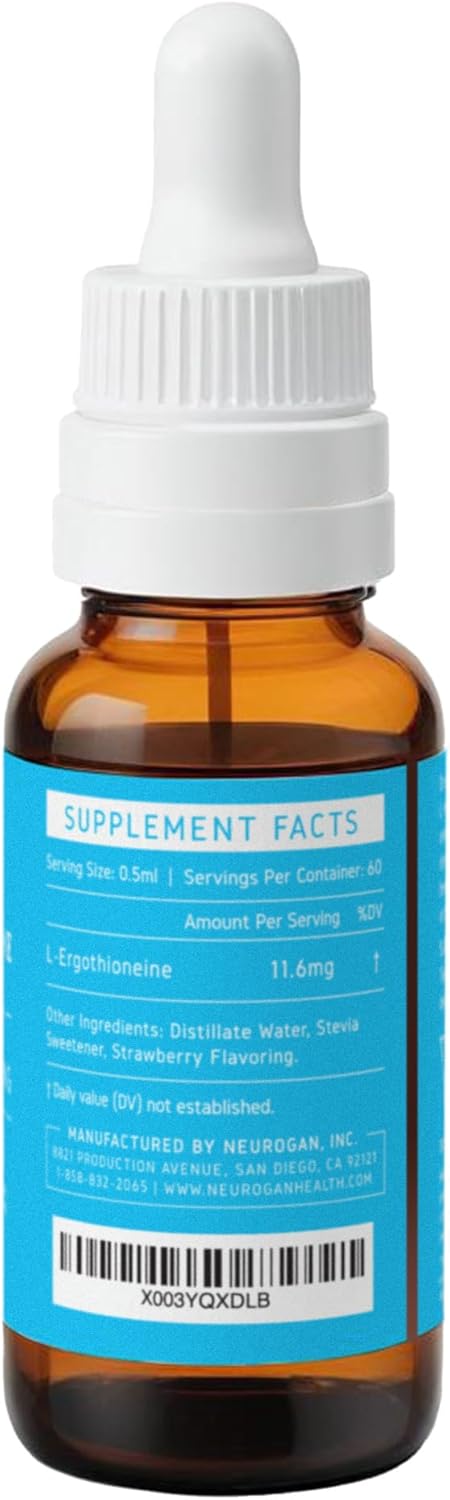 Neurogan L-Ergothioneine Liquid Supplement - Antioxidant Support & Brain Fuel - 700 MG 60 Servings - USA Made - Healthy Aging