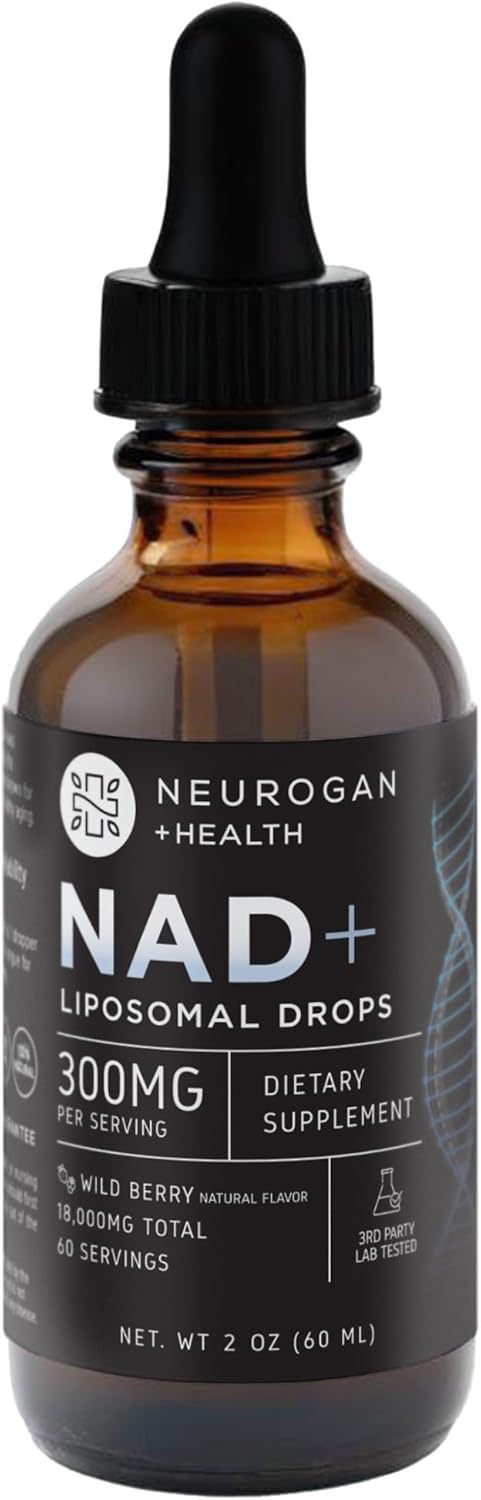 Neurogan NAD+ Liposomal Drops | Cellular & Immune Support | 300mg per Serving, 18,000mg Total | Nicotinamide Adenine Dinucleotide