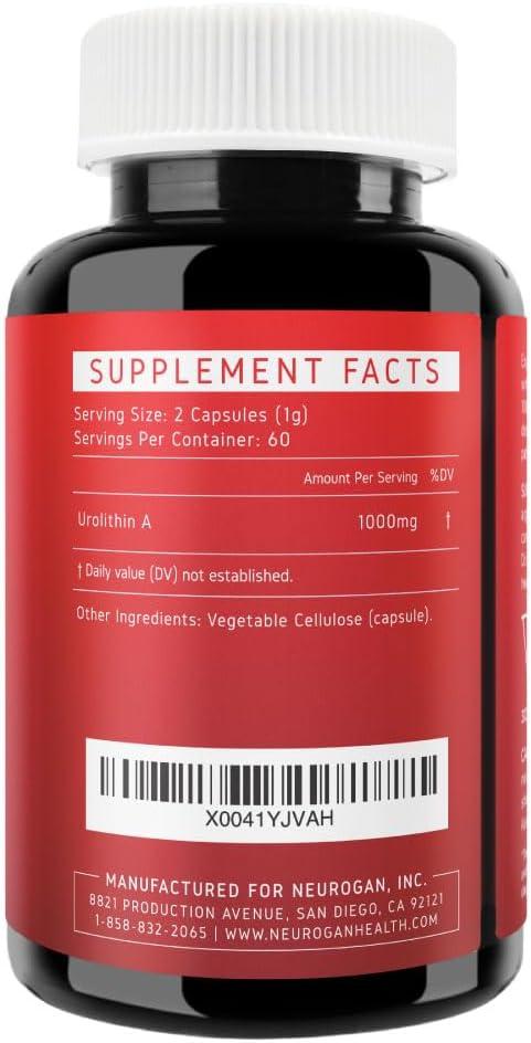 Neurogan Urolithin A Pro Capsules - 1000mg, 120 Count - Enhanced Strength for Cellular Health & Vitality - Ultra Micronized Formula - Lab Verified, USA Made