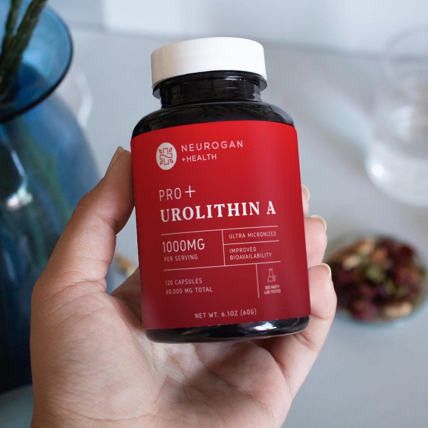 Neurogan Urolithin A Pro Capsules - 1000mg, 120 Count - Enhanced Strength for Cellular Health & Vitality - Ultra Micronized Formula - Lab Verified, USA Made