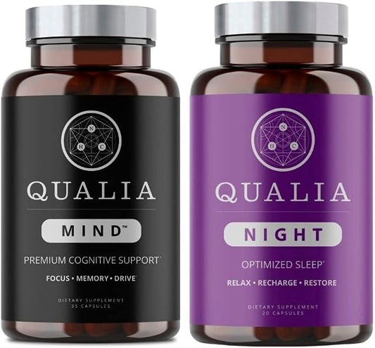 Neurohacker Collective Qualia Mind & Night: Premium Nootropic for Mental Performance & Deep Sleep - 55 Caps (1 Week)