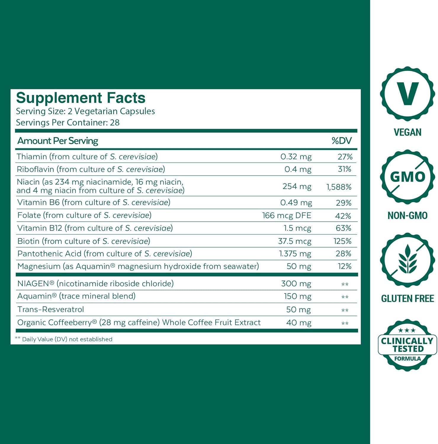 Neurohacker Collective Qualia NAD+ Supplement - Boost NAD+ Levels by 50% - Vegan Capsules (3 Month Supply)