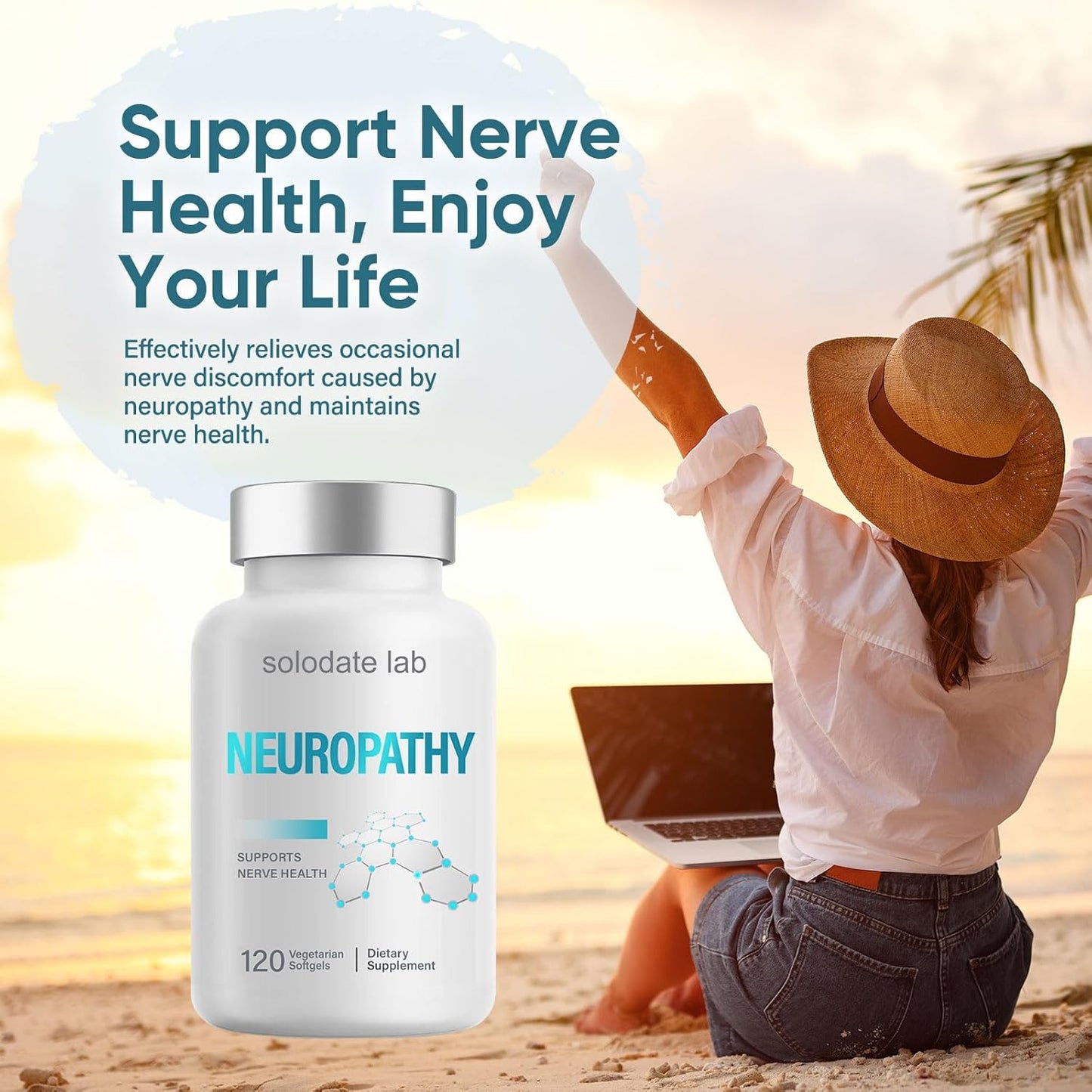 Neuropathy Support Supplement with 600mg Alpha Lipoic Acid - Max Strength Nerve Relief for Feet, Hands, Toes, Back, Neck