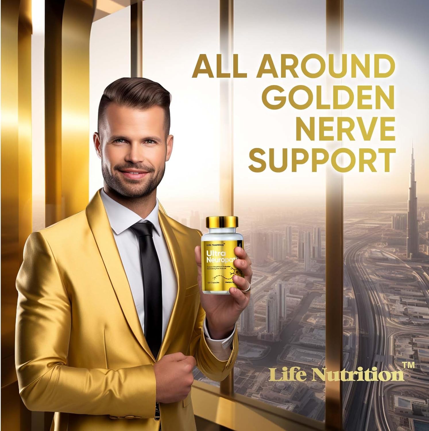 Neuropathy Support Supplement with Alpha Lipoic Acid - Nerve Savior Capsules for Peripheral Relief - 120 Count