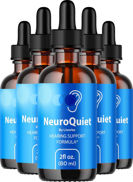 NeuroQuiet Drops 5-Pack: Advanced Formula for Neuro Support, All Natural Liquid Supplement - 150 Day Supply