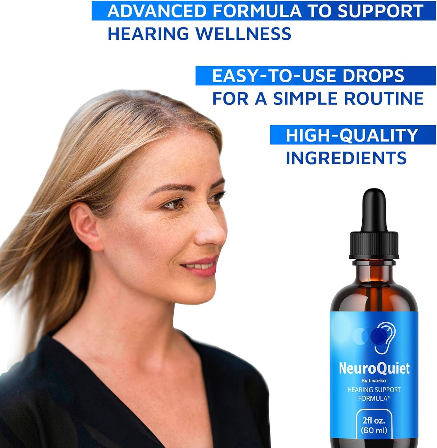 NeuroQuiet Drops 5-Pack: Advanced Formula for Neuro Support, All Natural Liquid Supplement - 150 Day Supply