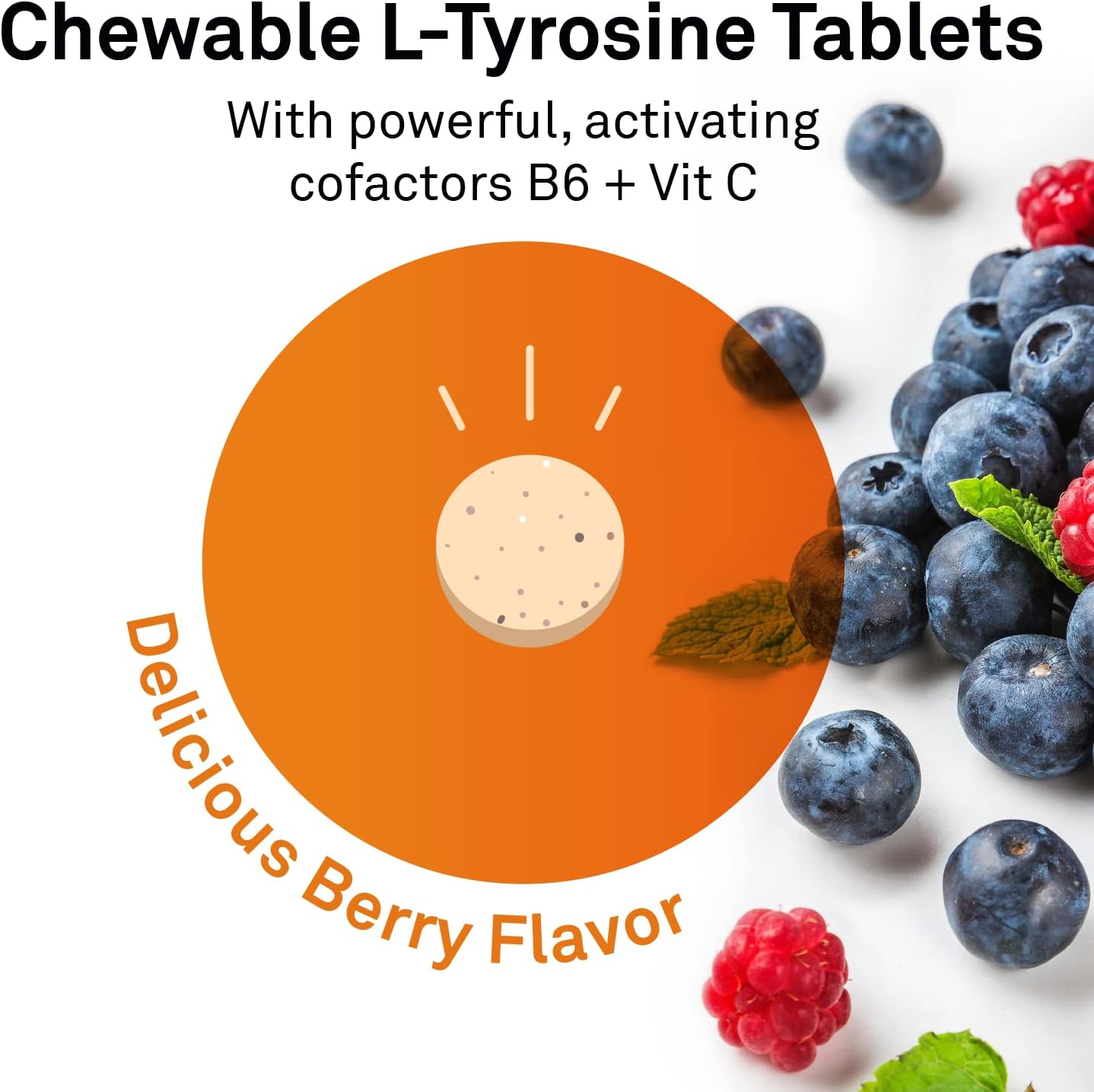 NeuroScience AttenTrex Brain Energy & Focus Supplement - Supports Brain Health & Optimal Attention - Berry Flavor Chewable Tablets for Adults, Teens & Children - Tackle Tasks Efficiently