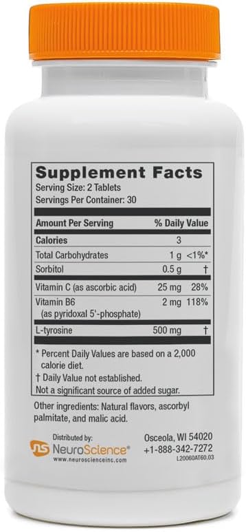 NeuroScience AttenTrex Brain Energy & Focus Supplement - Supports Brain Health & Optimal Attention - Berry Flavor Chewable Tablets for Adults, Teens & Children - Tackle Tasks Efficiently