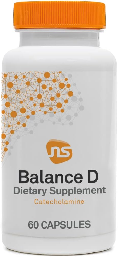 NeuroScience Balance D Mood Support Supplement - Energy, Focus, Brain Health - Vitamin B6, Folate - Aid Dopamine Synthesis for Craving Control & Cognition - 60 Capsules