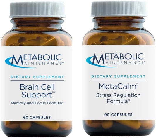 Neurotransmitter Support Bundle with Citicoline, DMAE, Phosphatidylserine, Ginkgo, GABA, 5-HTP, L-Theanine - Memory, Focus, Cognitive Function - 60 Caps + 120 Caps